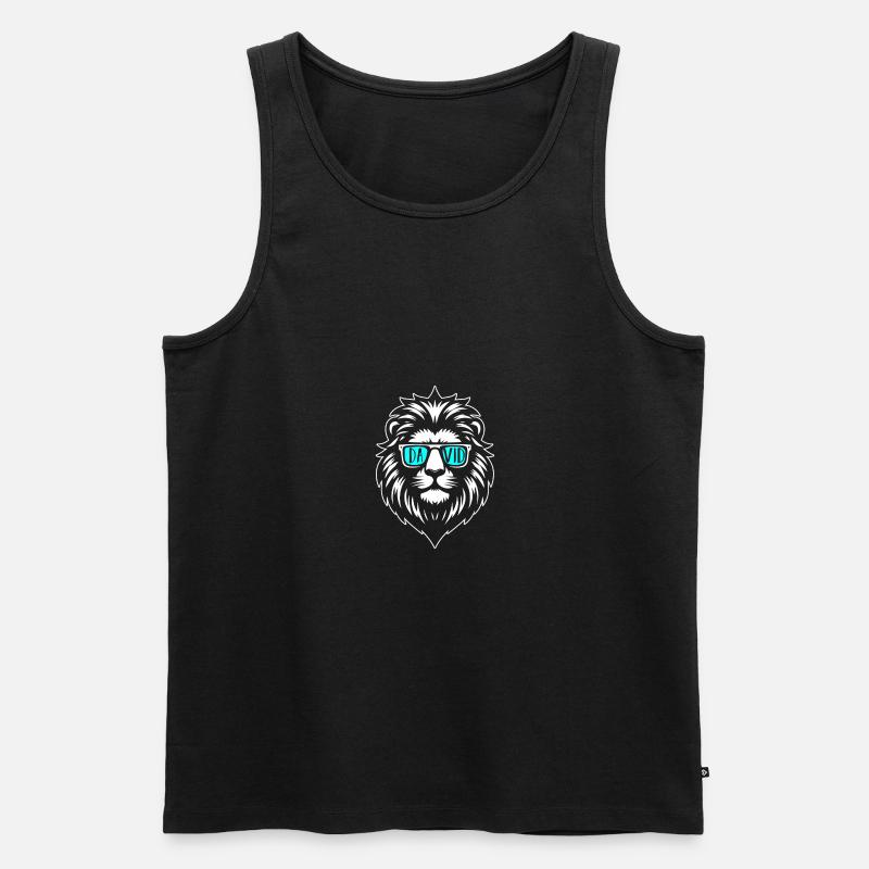 Löwe David - Männer Premium Bio Tank Top - Schwarz