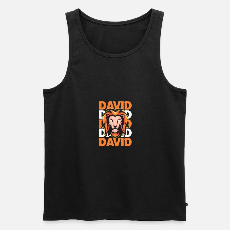 Löwe David - Männer Premium Bio Tank Top - Schwarz