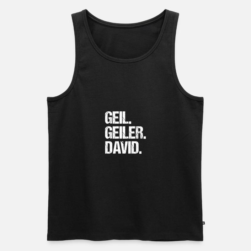 David - Männer Premium Bio Tank Top - Schwarz