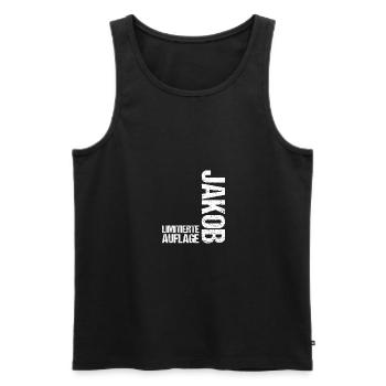 Jakob - Männer Premium Bio Tank Top - Schwarz - Vorne - Michal (187cm)