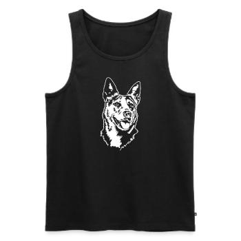 BOUVIER AUSTRALIEN Hunde Portrait Hund Wilsigns - Débardeur bio Premium Homme - noir - Devant - Michal (187cm)
