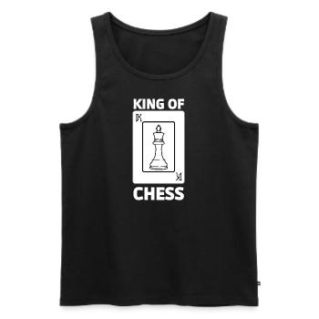 Cooles King of Chess T-Shirt. - Männer Premium Bio Tank Top - Schwarz - Vorne - AI Model Male 178 light (178cm)