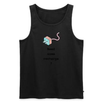 Ausgebrannt und ausgepowert ? Need some recharge ? - Männer Premium Bio Tank Top - Schwarz - Vorne - Michal (187cm)