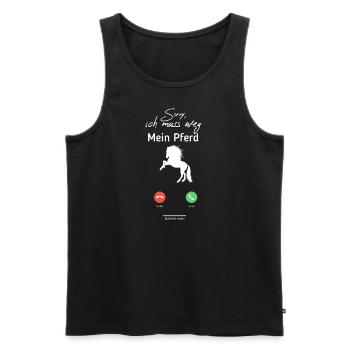 Sorry, mein Pferd ruft an - Männer Premium Bio Tank Top - Schwarz - Vorne - Michal (187cm)