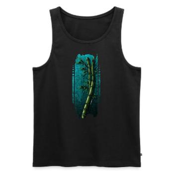 Tranquil Bamboo Grove - Men's Premium Organic Tank Top - black - Front - AI Model Male 178 light (178cm)
