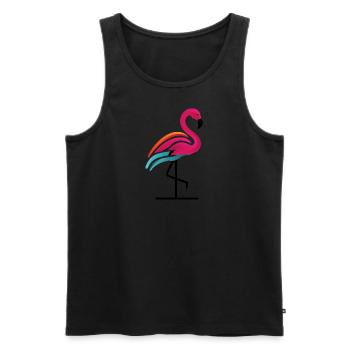 Flamingo - Men's Premium Organic Tank Top - black - Front - Michal (187cm)