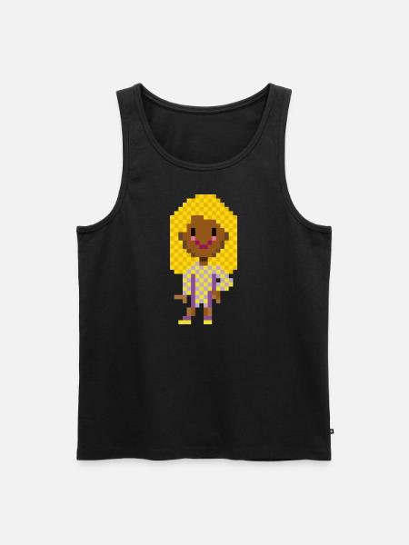 PIXELFIGUR GELB-LILA - Männer Premium Bio Tank Top - Schwarz