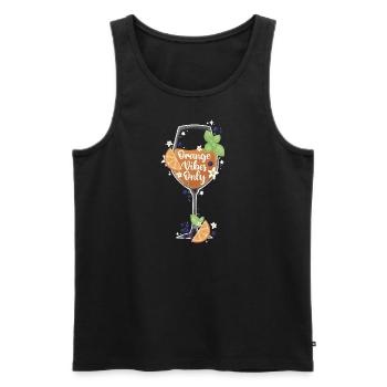Orange Vibes Only –Spritz Getränk - Männer Premium Bio Tank Top - Schwarz - Vorne - AI Model Male 178 light (178cm)