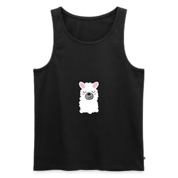 lama - Men's Premium Organic Tank Top - black - Front - Michal (187cm)