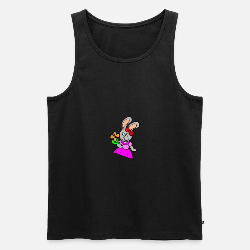 Hasenmädchen mit Kleid - Männer Premium Bio Tank Top - Schwarz