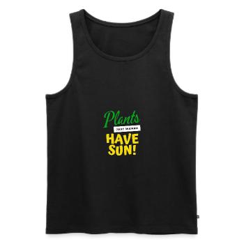 Printemps drôle de sort sur les plantes et le jardin - Débardeur bio Premium Homme - noir - Devant - Michal (187cm)