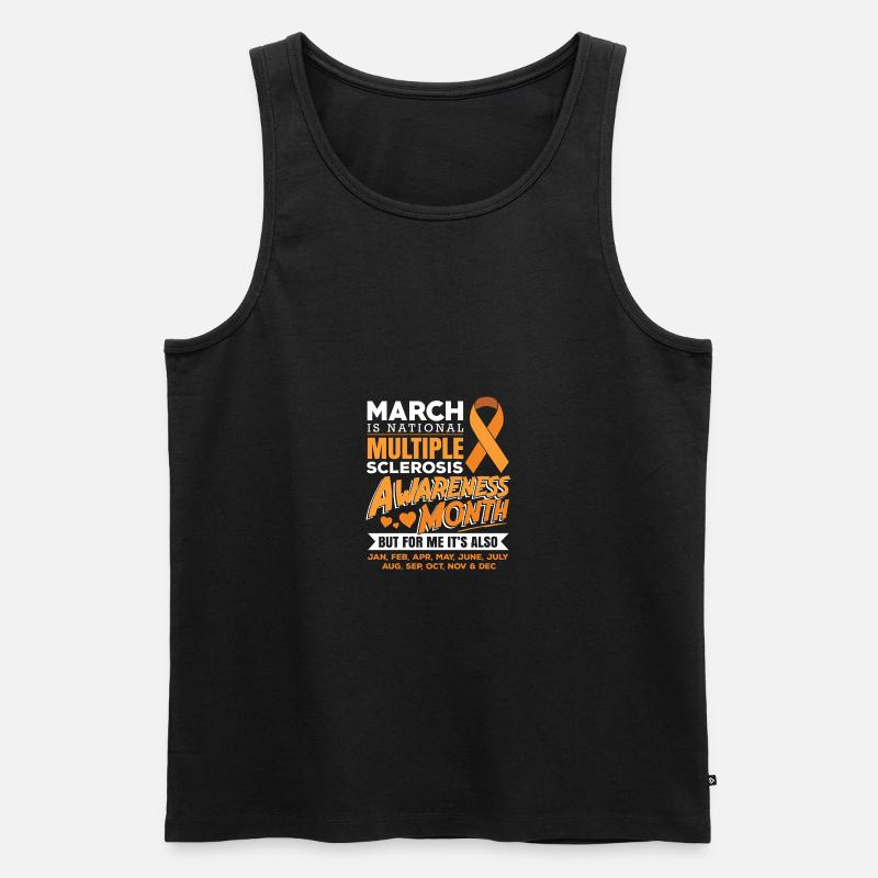MS Awareness Warrior - Männer Premium Bio Tank Top - Schwarz