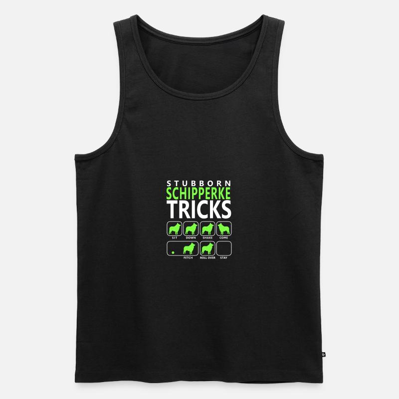 Hartnäckige Schipperke-Tricks - Männer Premium Bio Tank Top - Schwarz