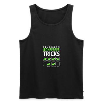 Stubborn Leonberger Tricks - Men's Premium Organic Tank Top - black - Front - AI Model Male 178 light (178cm)