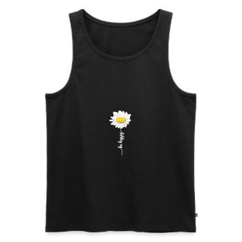 Soyez heureuse fleur - Débardeur bio Premium Homme - noir - Devant - Michal (187cm)