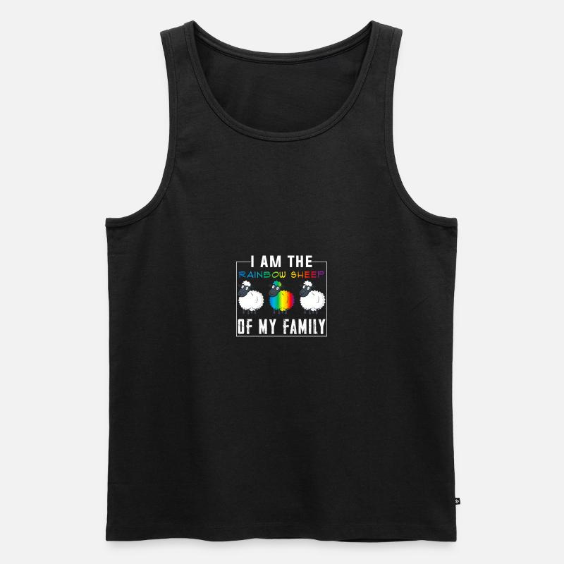 CSD Schaf Regenbogenfarben - Männer Premium Bio Tank Top - Schwarz