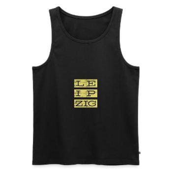 Leipzig Stadt Sachsen Geschenk Vintage Retro - Männer Premium Bio Tank Top - Schwarz - Vorne - AI Model Male 178 light (178cm)