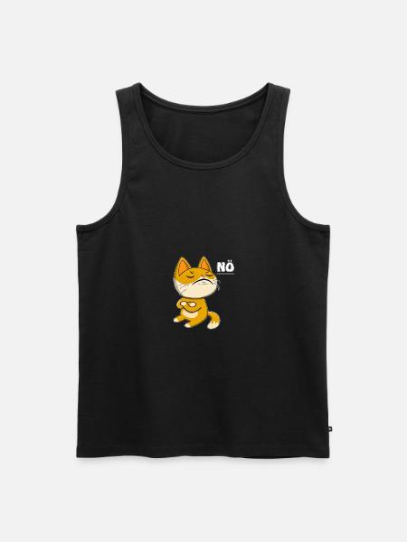 144 KATZE NEIN - Männer Premium Bio Tank Top - Schwarz