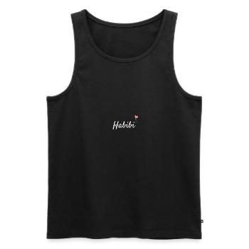 Habibi Lustiger Spruch auf Arabisch Geschenkidee - Männer Premium Bio Tank Top - Schwarz - Vorne - Michal (187cm)