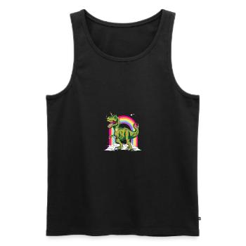 DINOCORN MAGIC MEME DINOSAUR UNICORN FANS KIDS - Men's Premium Organic Tank Top - black - Front - Michal (187cm)