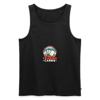 Funny collector trading cards TCG cards - Men's Premium Organic Tank Top - black - Front - Michal (187cm)