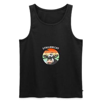 STALLKNECHT KUH HINTERGRUND VINTAGE - Männer Premium Bio Tank Top - Schwarz - Vorne - Michal (187cm)