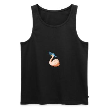 Schwan Hut Vogel Geschenkidee Tier See Gans Ente - Männer Premium Bio Tank Top - Schwarz - Vorne - Michal (187cm)