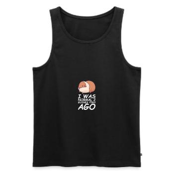 I WAS NORMAL 2 GUINEA PIGS AGO cadeaux - Débardeur bio Premium Homme - noir - Devant - AI Model Male 178 light (178cm)