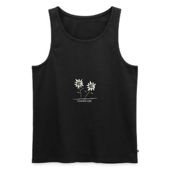 ALPEN-EDELWEISS HOAMATLIEBE | Aus Liebe zur Heimat - Männer Premium Bio Tank Top - Schwarz - Vorne - Michal (187cm)