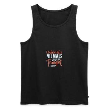 Trompete Alten Mann Musiker Trompeter Jazz - Männer Premium Bio Tank Top - Schwarz - Vorne - Michal (187cm)