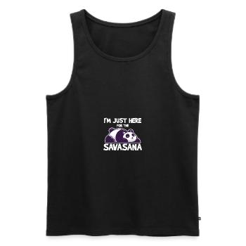 I'm here for the Savasana Yoga Panda exercise - Men's Premium Organic Tank Top - black - Front - Michal (187cm)