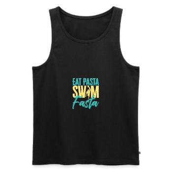 Eat Pasta Swim Fasta Funny Swimming - Männer Premium Bio Tank Top - Schwarz - Vorne - Michal (187cm)