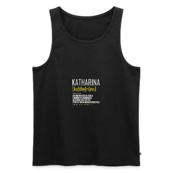 Katharina Damen Vorname Outfit | Lustiger - Männer Premium Bio Tank Top - Schwarz - Vorne - Michal (187cm)