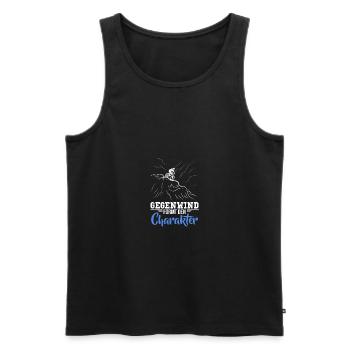 Gegenwind formt den Charakter Rad Mountain-Bike - Männer Premium Bio Tank Top - Schwarz - Vorne - Michal (187cm)