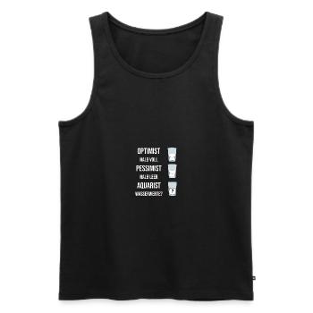 Lustiges Glas Optimismus Pessimismus Aquaristen - Männer Premium Bio Tank Top - Schwarz - Vorne - AI Model Male 178 light (178cm)