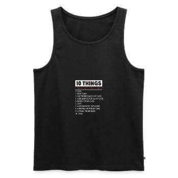 10 Dinge, die ich im Leben will Auto mehr Autos Mechaniker - Männer Premium Bio Tank Top - Schwarz - Vorne - AI Model Male 178 light (178cm)
