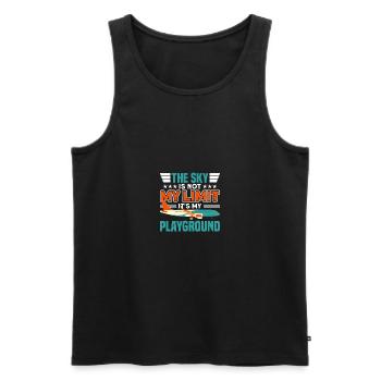 SKY IS NOT MY LIMIT IT'S MY PLAYGROUND Gifts - Men's Premium Organic Tank Top - black - Front - Michal (187cm)