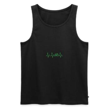 Cycling hearthbeat, Cycling and Bicycle Lovers - Men's Premium Organic Tank Top - black - Front - Michal (187cm)