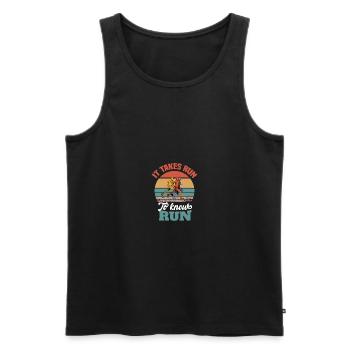 Motif marathon pour les coureurs et les joggeurs - Débardeur bio Premium Homme - noir - Devant - Michal (187cm)