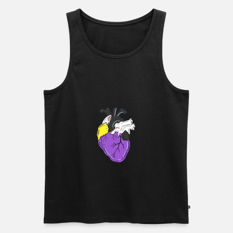 Nonbinary Pride Herz Nonbinary Pride - Männer Premium Bio Tank Top - Schwarz