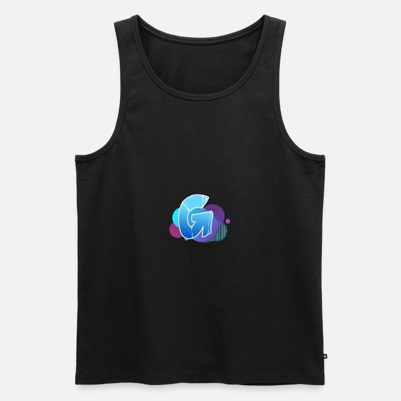 Buchstabe G - Männer Premium Bio Tank Top - Schwarz