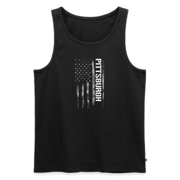 Pittsburgh - American Flag - Men's Premium Organic Tank Top - black - Front - Michal (187cm)