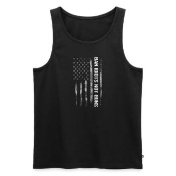 Ban Idiots Not Guns - Men's Premium Organic Tank Top - black - Front - AI Model Male 178 light (178cm)