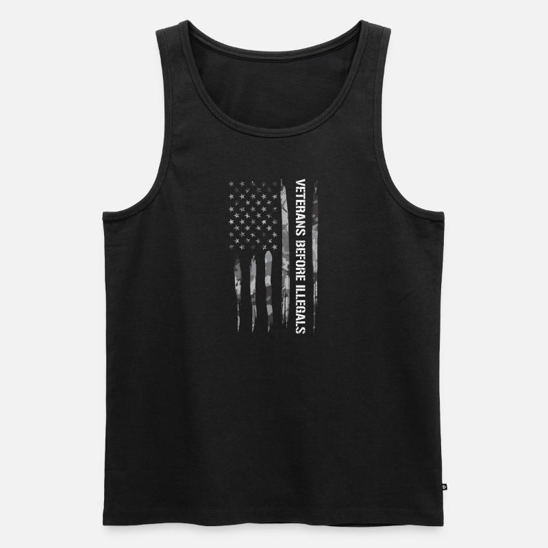 Veterans Before Illegals - Männer Premium Bio Tank Top - Schwarz