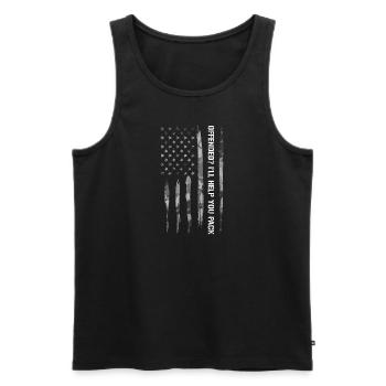 Offended? I'll Help You Pack - Männer Premium Bio Tank Top - Schwarz - Vorne - Michal (187cm)