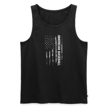 Baseball américain - Drapeau américain - Débardeur bio Premium Homme - noir - Devant - AI Model Male 178 light (178cm)