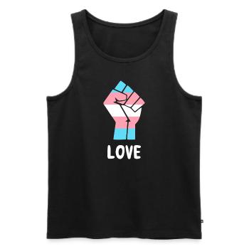 Liebe Trans Pride Faust Design für Equality - Männer Premium Bio Tank Top - Schwarz - Vorne - AI Model Male 178 light (178cm)