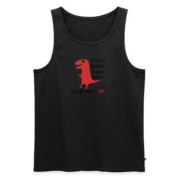 Si vous êtes heureux et que vous le savez | Le T-Rex - Débardeur bio Premium Homme - noir - Devant - Michal (187cm)