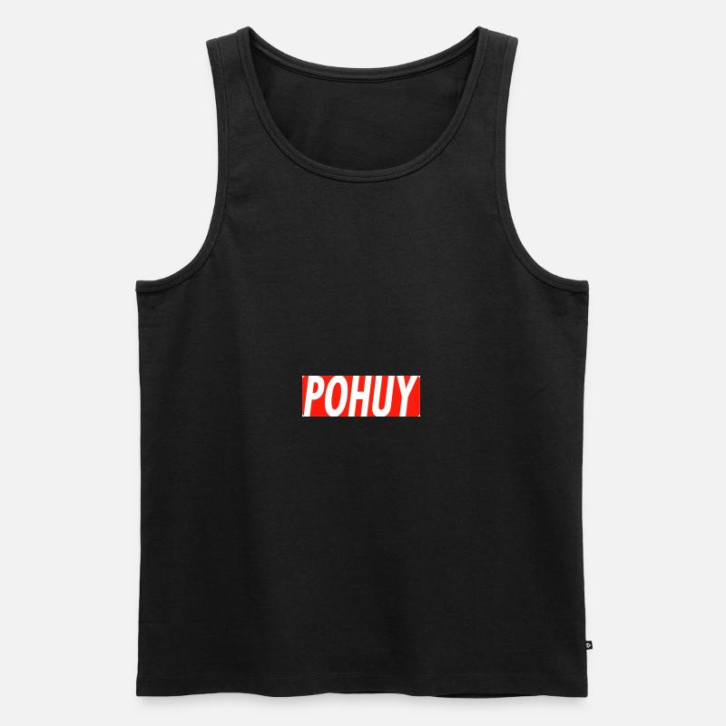 POHUY LOGO RED - Männer Premium Bio Tank Top - Schwarz