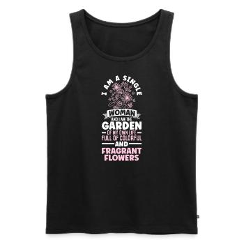 I Am A Single Woman And I Am The Garden Of My - Men's Premium Organic Tank Top - black - Front - AI Model Male 178 light (178cm)